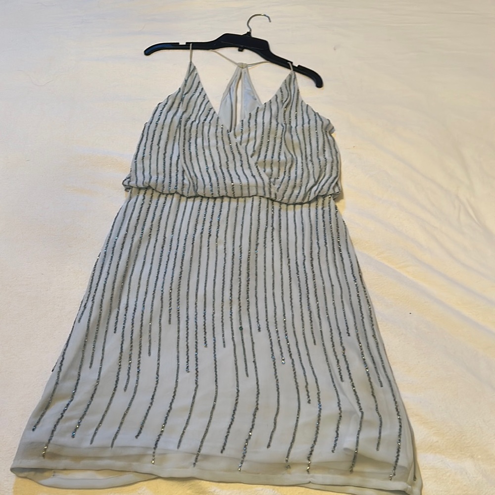 Gianni Bini dress ice blue with beads